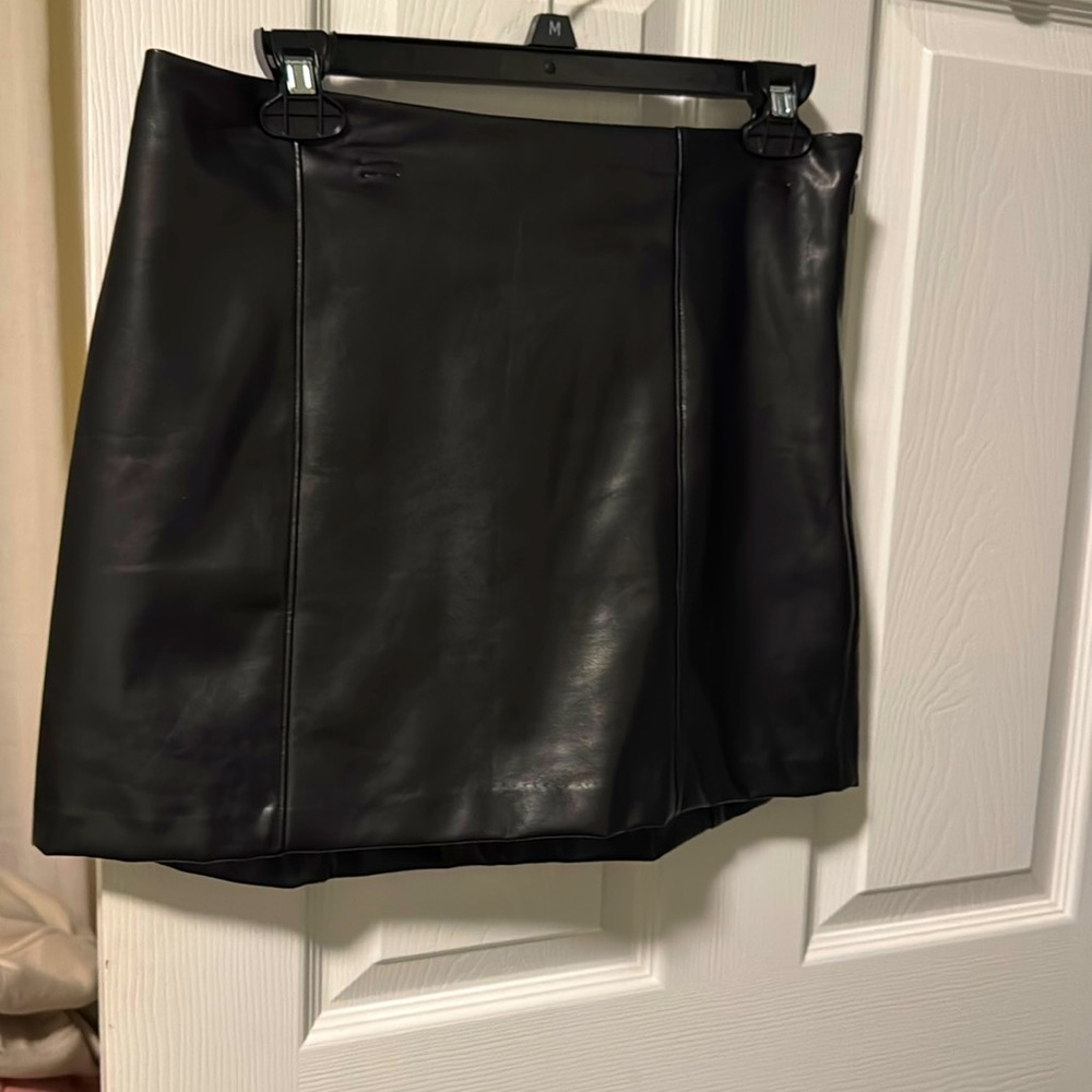 Black leather skirt